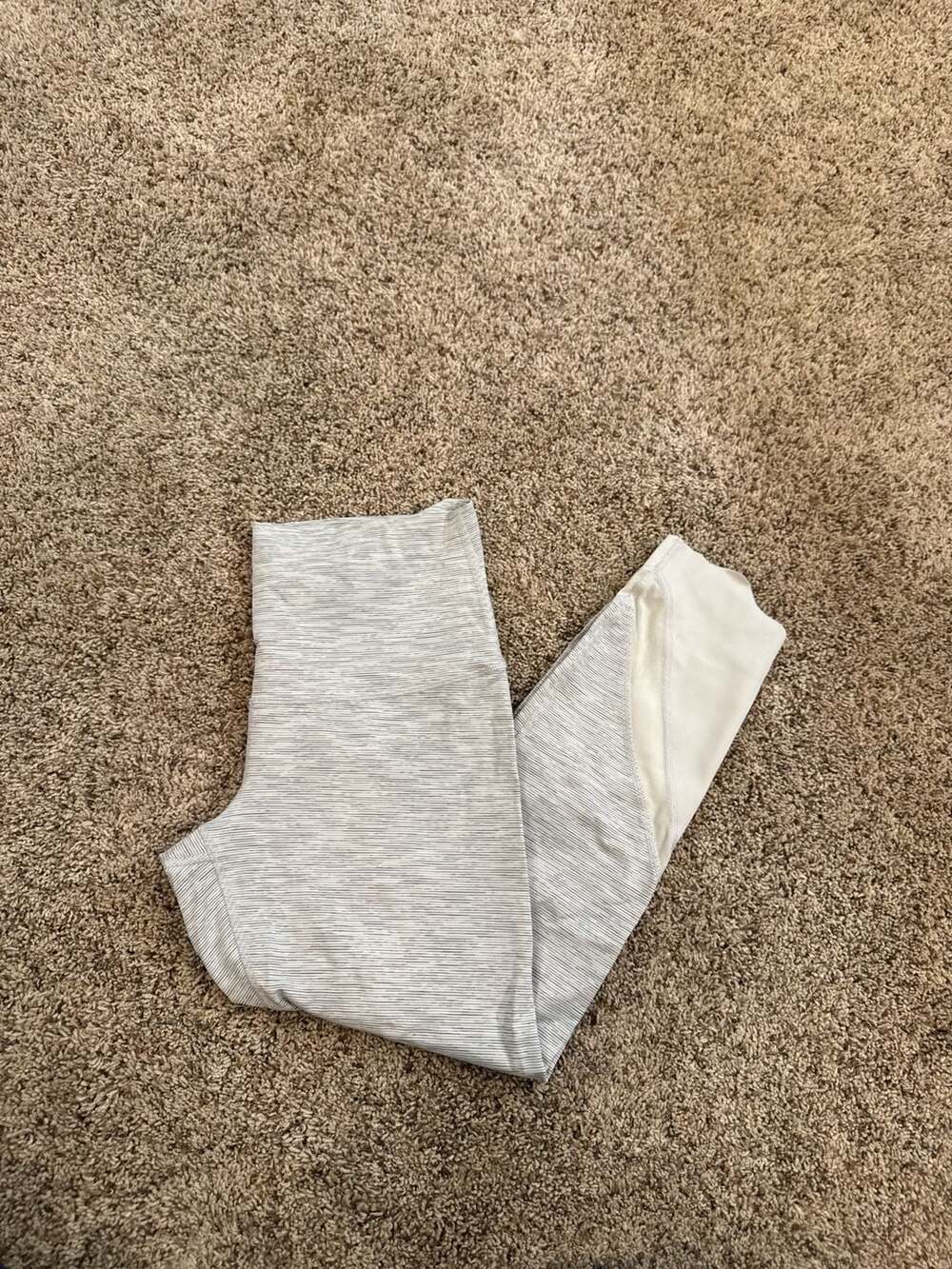 Lululemon Wunder Under Scallop High-Rise Crop 23" Leggings Space Dye White We Ar